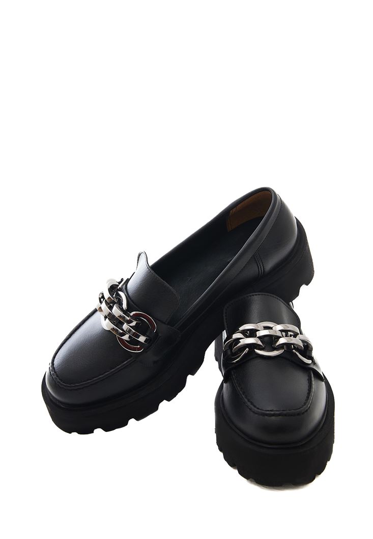 Bayan Siyah Vegan Deri Loafer Ayakkabı
