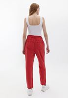 Women Red Ultra High Rise Baggy Fit Pants