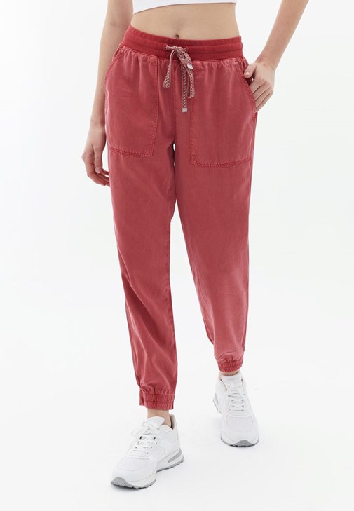 Pink Mid Rise Jogger Pants Online Shopping