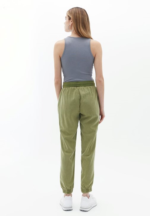 Green Mid Rise Jogger Pants Online Shopping OXXOSHOP