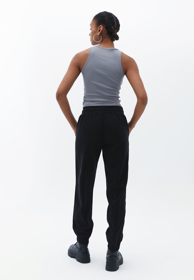 Bayan Siyah Yumuşak Dokulu Jogger Pantolon ( TENCEL™ )