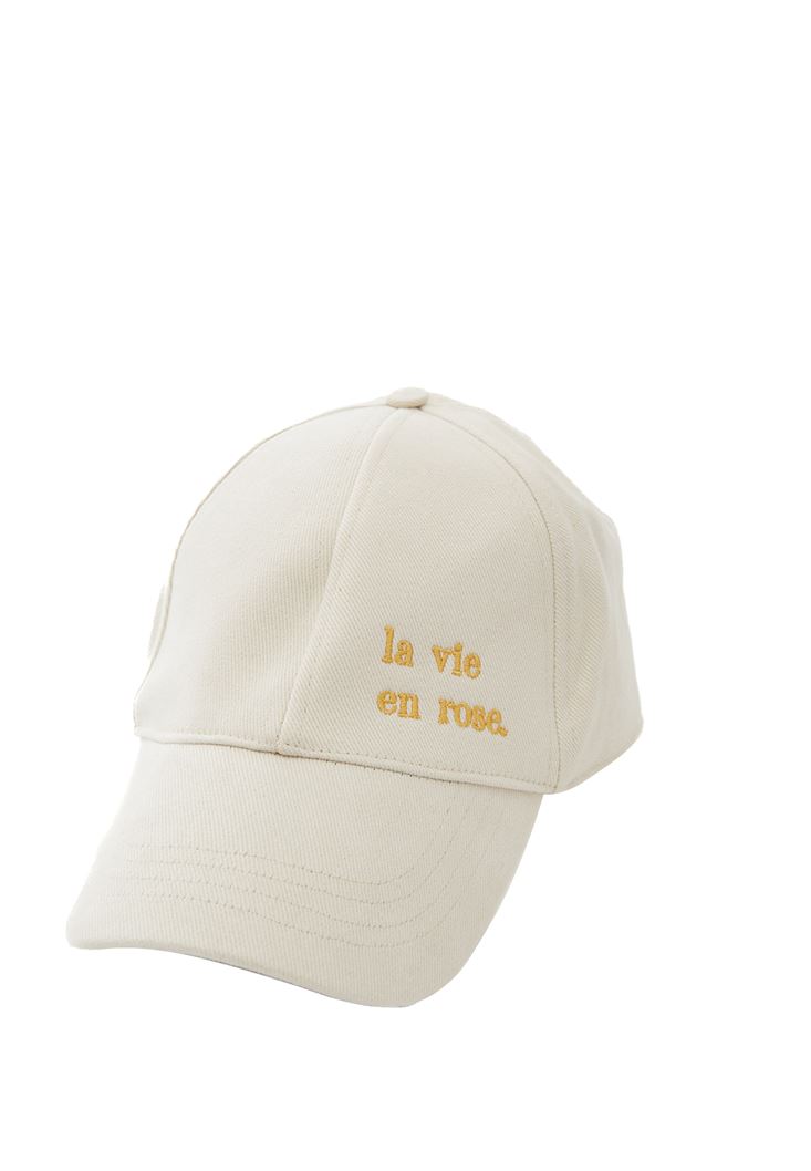 Bayan Bej Sloganlı Şapka 