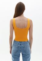 Women Orange Singlet with Corset Detail