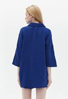 Women Blue Cotton Oversize Shirt