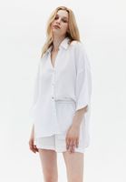 Women White Cotton Oversize Shirt