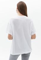 Women White Cotton Printed Tshirt