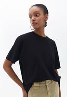 Women Black Cotton Oversize Tshirt