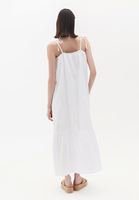 Women White Maxi Dress with Tie-up Detail