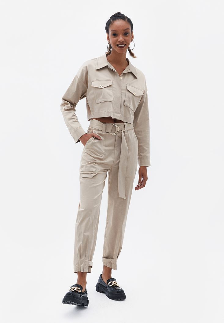 High Waisted Pants, High Waist Trousers, Tapered Trousers, Womens Trousers,  Beige Trousers, Carrot Pants, Tailored Pants, Formal Pants 