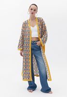 Women Mixed Loose Fit Kimono with Belt