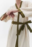 Bayan Krem Kemerli Loose-Fit Kimono