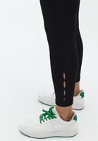 Women Black Mid Rise Legging with Cutout Detail