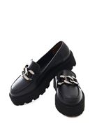 Bayan Siyah Vegan Deri Loafer Ayakkabı