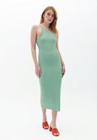 Bayan Yeşil Halter Yaka Midi Elbise