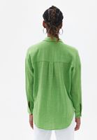 Women Green Oversize Shirt with Pocket