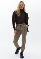Bayan Kahverengi Yüksek Bel Jogger Pantolon ( TENCEL™ )