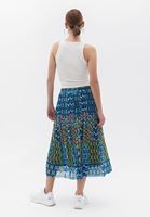 Women Mixed High Rise Midi Skirt