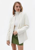 Bayan Krem Klasik Blazer Ceket