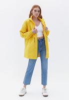 Women Yellow Hooded Loose Fit Raincoat