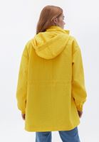 Women Yellow Hooded Loose Fit Raincoat