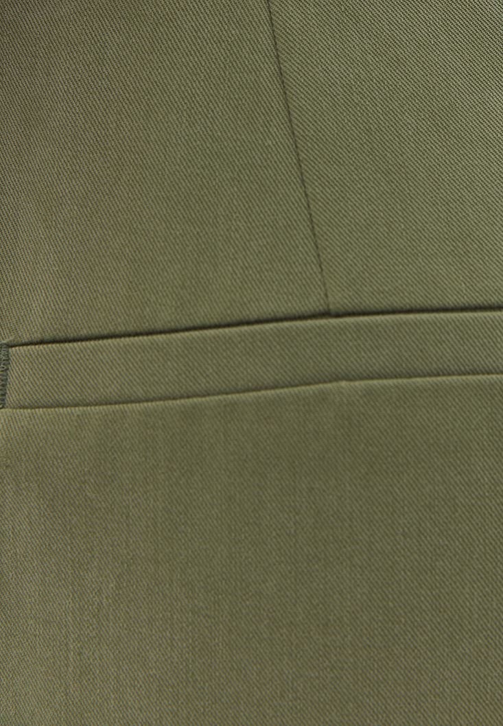 Bayan Yeşil Yüksek Bel Pileli Wide-Leg Pantolon ( TENCEL™ )