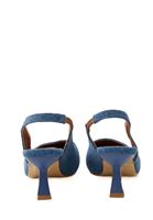 Bayan Mavi Denim Topuklu Ayakkabı