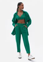 Women Green Oversize Jacquard Shirt