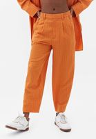 Women Orange High Rise Baggy Fit Pants