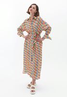 Women Mixed Loose Fit Maxi Kimono