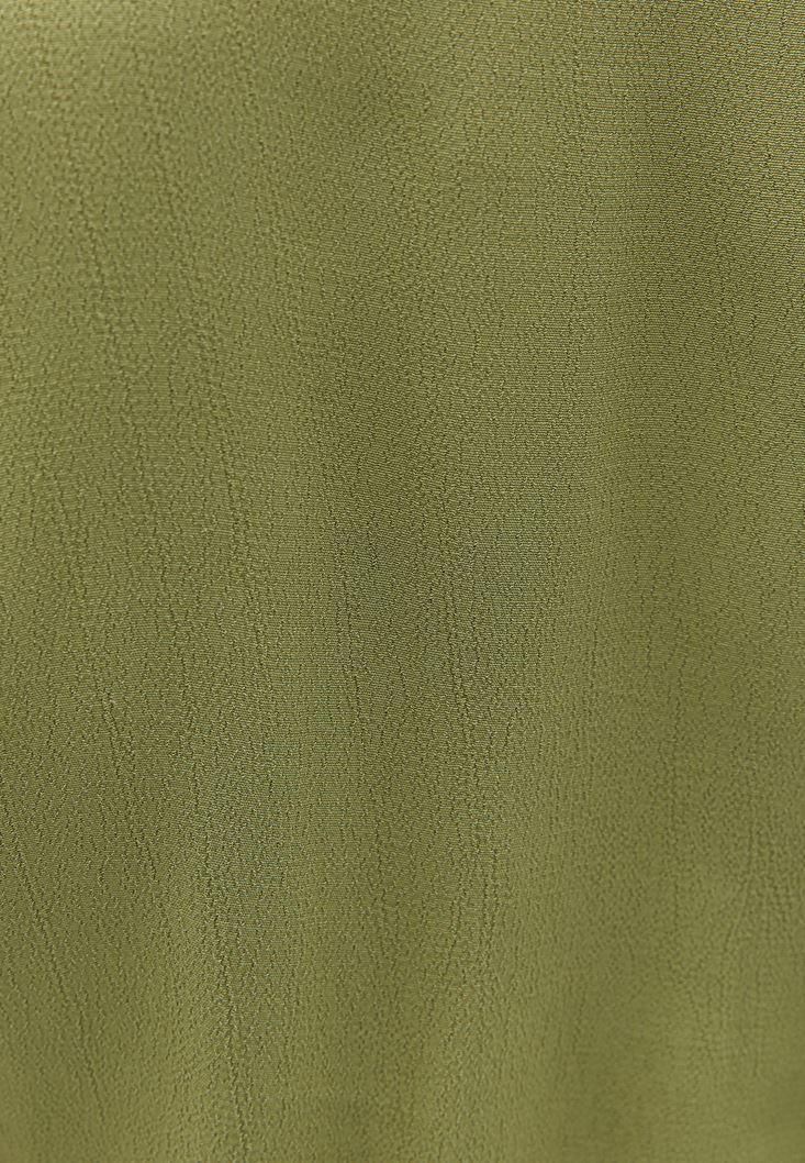 Bayan Yeşil Kruvaze Yaka Mini Elbise