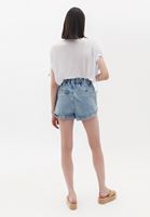 Women Blue Ultra High Rise Mini Shorts