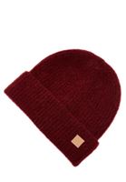 Women Bordeaux Wool Blended Beany