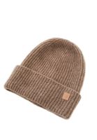 Women Beige Wool Blended Beany