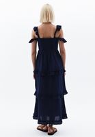 Women Blue Ruffled Maxi Dress
