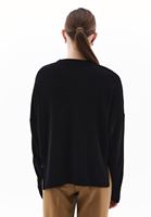 Women Black Knitwear Sweater with Zipper Detail