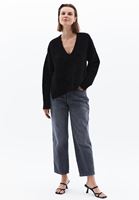 Women Black V-Neck Sweater