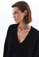 Women Black V-Neck Sweater