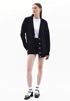 Women Navy Alpaca Wool Blended Cardigan