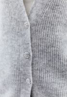 Women Grey Alpaca Wool Blended Cardigan with Buttons