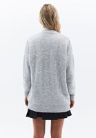 Women Grey Alpaca Wool Blended Cardigan with Buttons