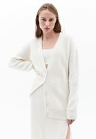 Women Cream Alpaca Wool Blended Cardigan with Buttons