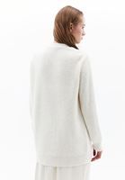 Women Cream Alpaca Wool Blended Cardigan with Buttons