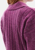 Women Purple Alpaca Wool Blended Polo Neck Sweater