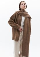 Women Brown Cardigan with Shawl Detail