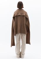 Women Brown Cardigan with Shawl Detail