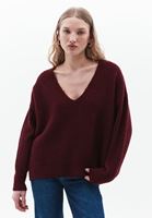 Women Bordeaux Soft Touch V-neck Sweater