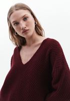 Women Bordeaux Soft Touch V-neck Sweater