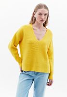 Women Yellow Soft Touch V-neck Sweater