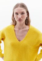 Women Yellow Soft Touch V-neck Sweater