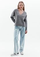 Women Grey Soft Touch V-neck Sweater